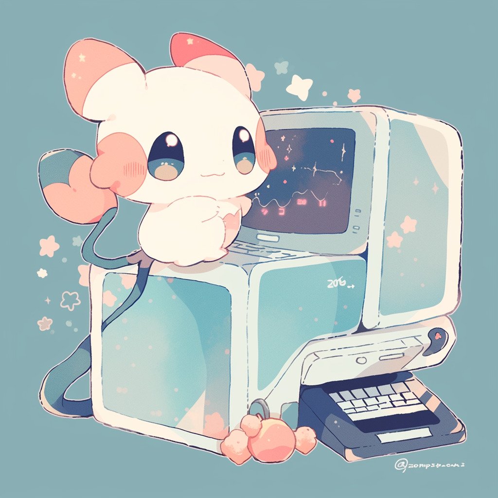 **a kawaii computer using a computer --style cute --niji 5** - Image #3