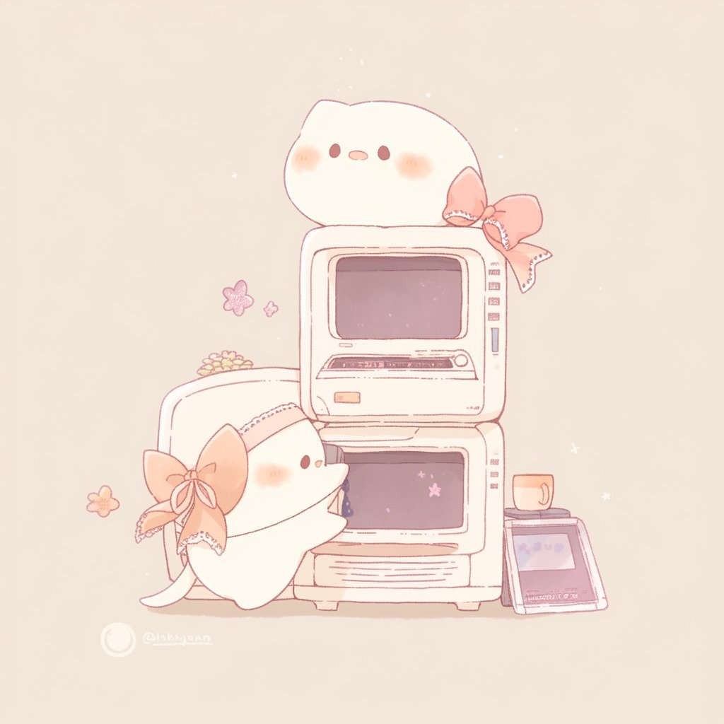 **a kawaii computer using a screen --style cute --niji 5** - Image #3