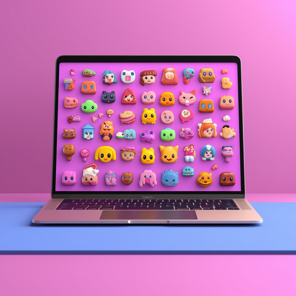 **A kawaii computer screen displaying AI-generated content with adorable emojis --v 5.1** - Image #3