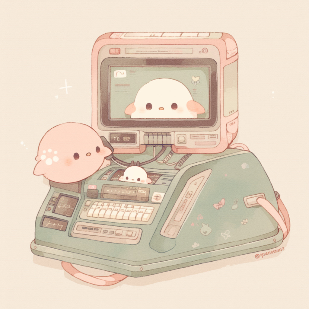 **a kawaii computer using a computer --style cute --niji 5** - Image #4