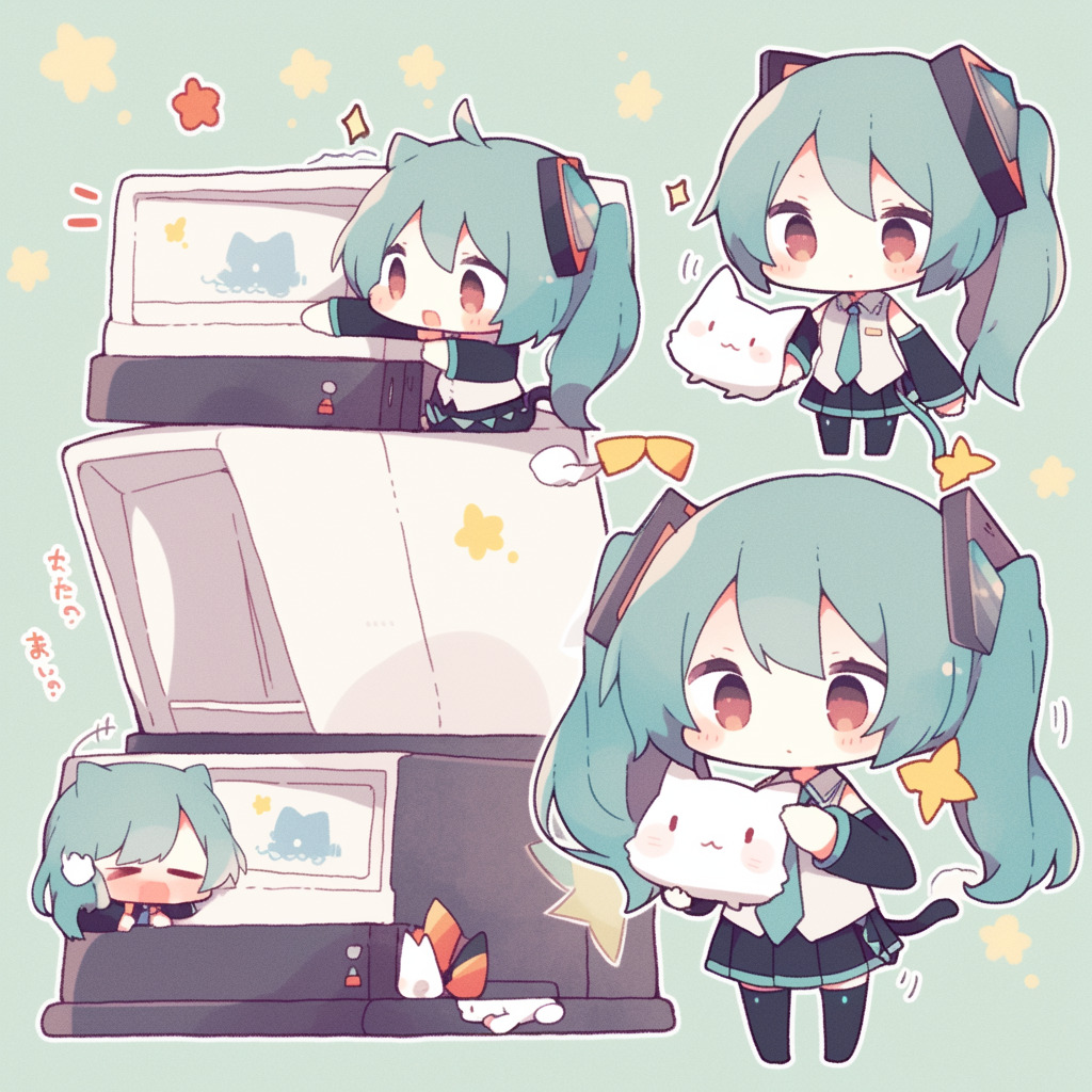 **a kawaii computer using a screen --style cute --niji 5** - Image #2