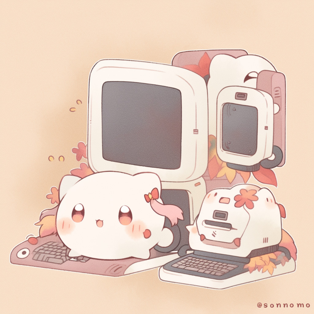 **a kawaii computer using a screen --style cute --niji 5** - Image #4