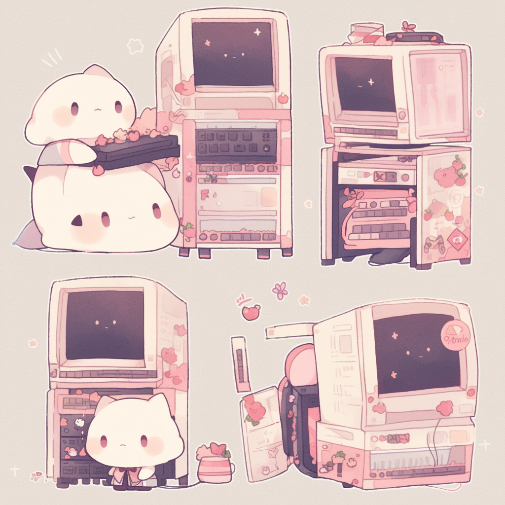 **a kawaii computer using a server --style cute --niji 5** - Image #1