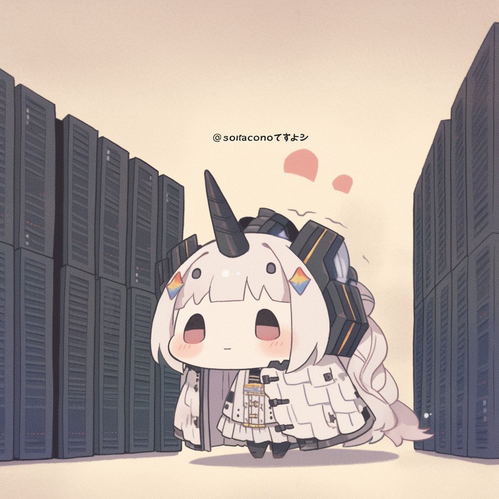 **a kawaii mecha using a data center --style cute --niji 5** - Image #1