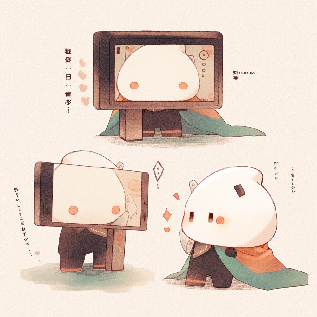 **a kawaii robot using a computer --style cute --niji 5** - Image #4