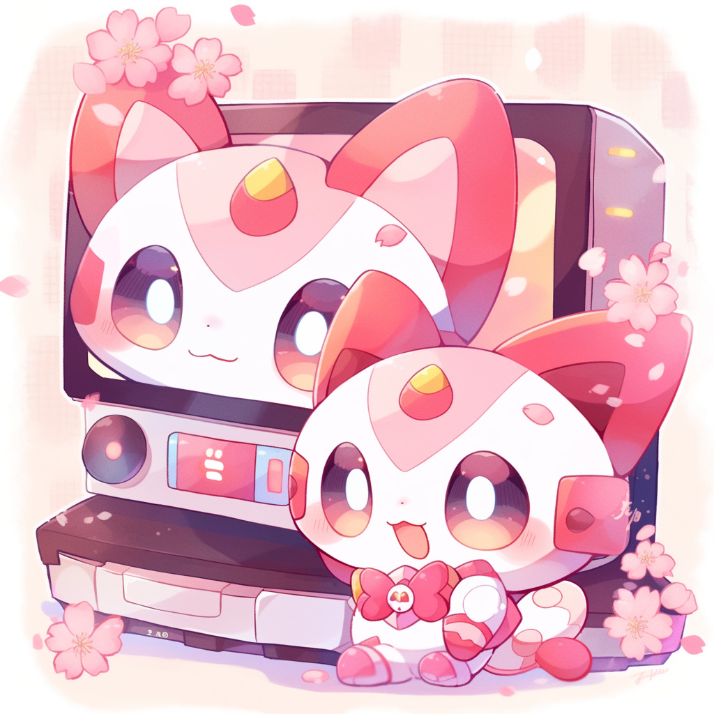 **a kawaii robot using a screen --style cute --niji 5** - Image #2