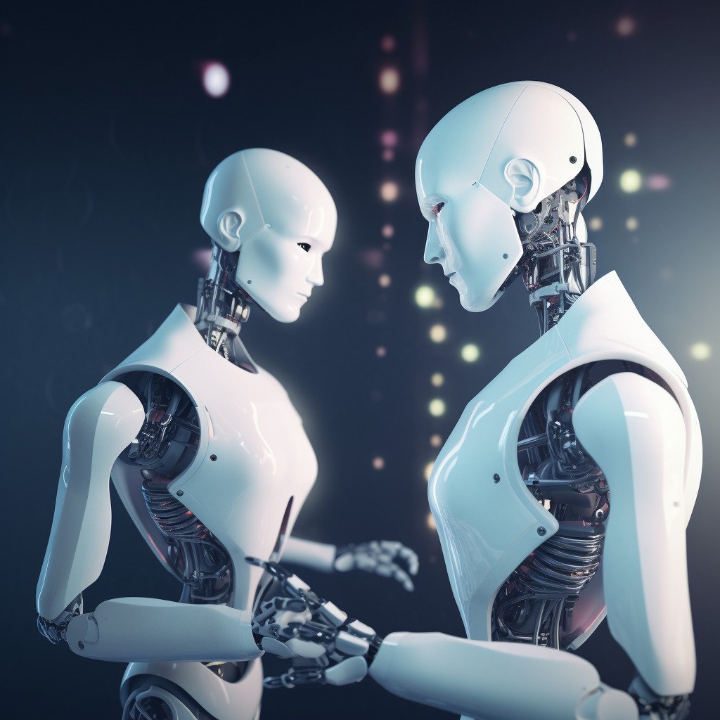 **human and robots collaborating --v 5 --s 50** - Image #1