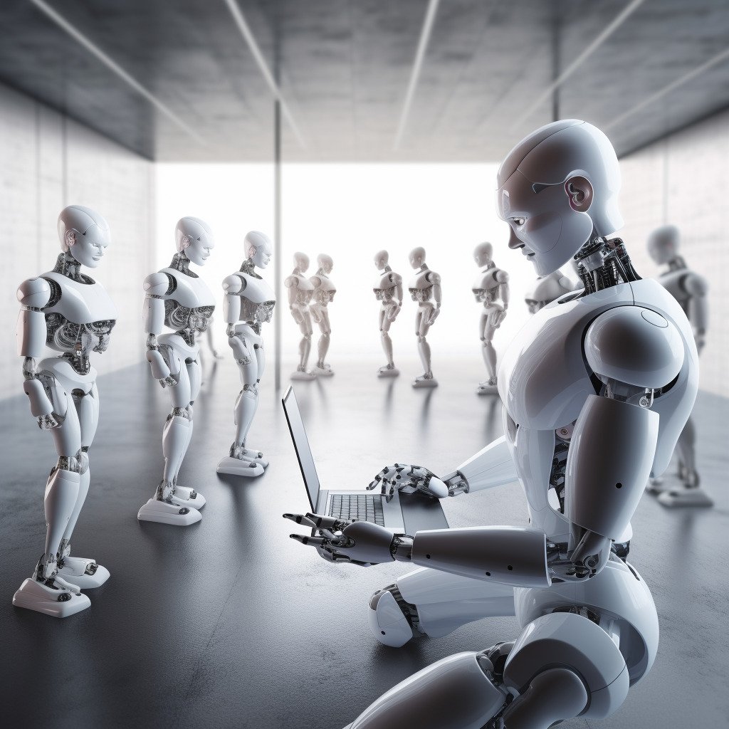 **human and robots collaborating --v 5 --s 50** - Image #3